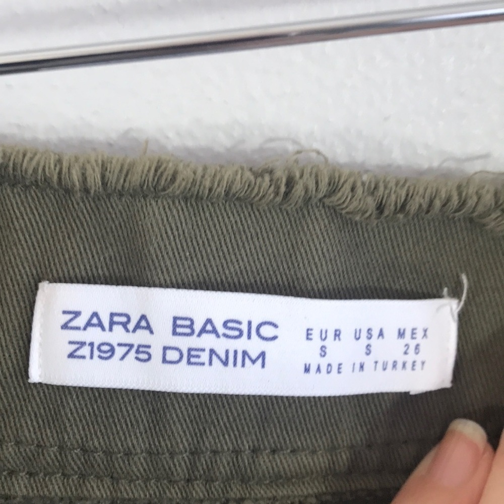 ZARA BASIC GREEN PANTS RED STRIPED SMALL - Picture 6 of 8